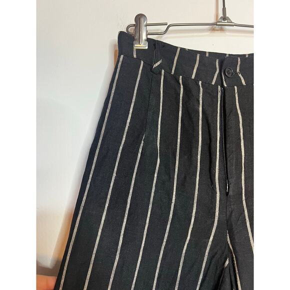 Reformation Linen Frankie Pants, Luciano Stripe, Sz 0 - Picture 5 of 8
